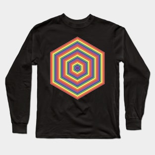 Retro Rainbow Hex Long Sleeve T-Shirt